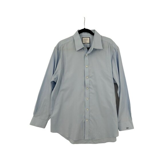 Charles Tyrwhitt Mens Shirt Button Down Blue‎ Classic Fit Non Iron Size 17/35 - Picture 1 of 9